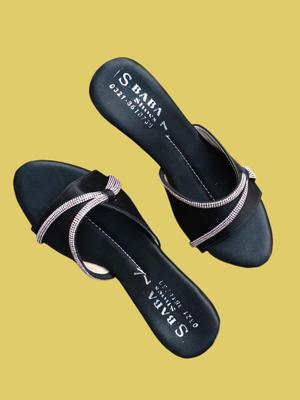 Women's Casual PVC Heels - 1 Pcs in Black