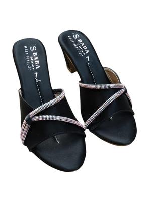 Women's Casual PVC Heels - 1 Pcs in Black