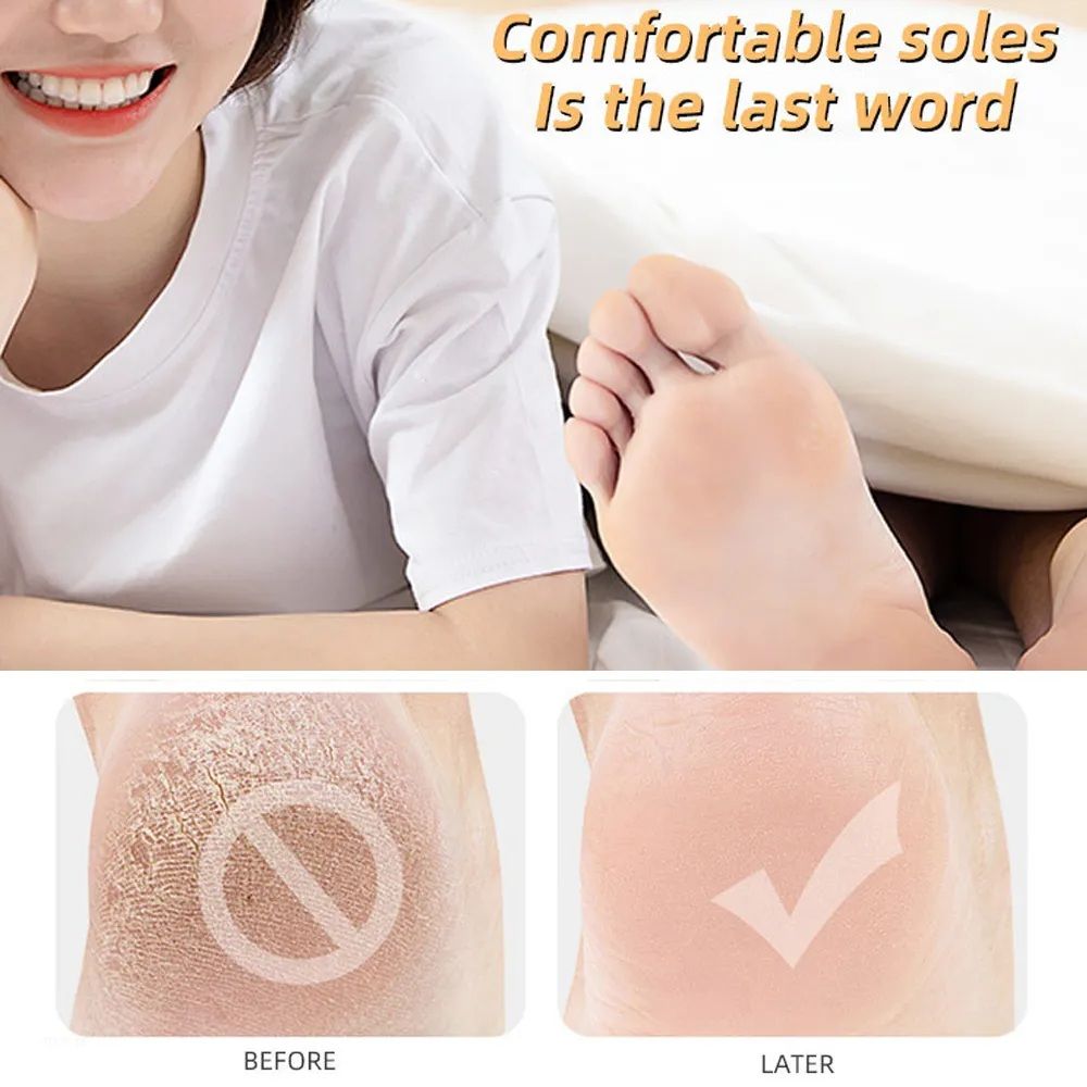 Full Cover Durable Elastic Hole Heel Protect Socks Insole Calluses Soft Silicone Pedicure Feet Care Moisturizing Anti Crack