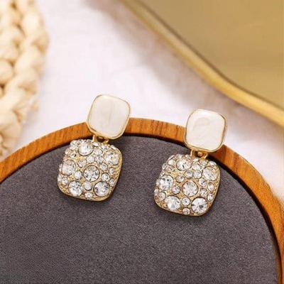 Fashion Rhinestone Square Earrings For Women