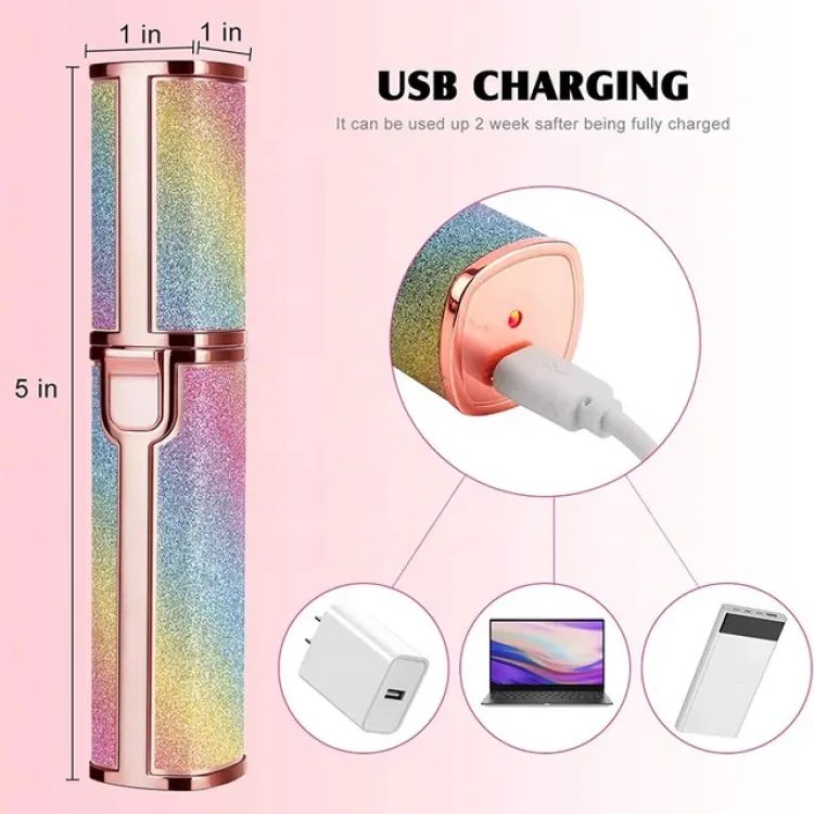 2in1 Electric Eyebrow Trimmer and Shaver Rechargeable Hair Remover for All Parts Use in Pen Flawless Hair Remover Rechargeable Painless Precision Eyebrow Trimmer and Eyebrow Razor Tool with LED Light for Face Lips Nose Chin Arm