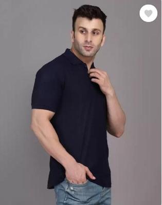 Men's Cotton Plain Polo T-Shirt - 1 Pc Round Neck