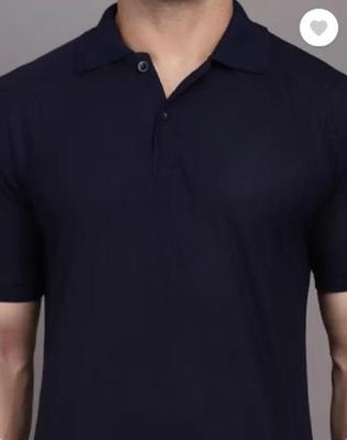 Men's Cotton Plain Polo T-Shirt - 1 Pc Round Neck
