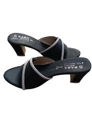 Women's Casual PVC Heels - 1 Pcs in Black