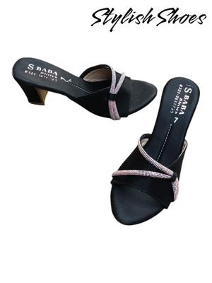 Women's Casual PVC Heels - 1 Pcs in Black
