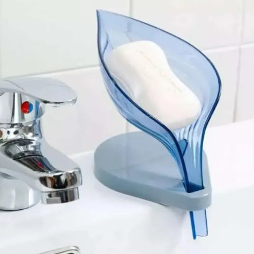 Suction Leaf Soap Tray | Self-Draining Crystal Soap Dish (Random Color)