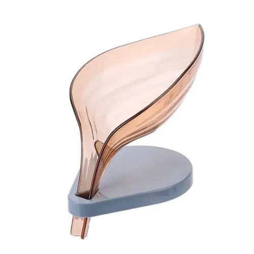 Suction Leaf Soap Tray | Self-Draining Crystal Soap Dish (Random Color)