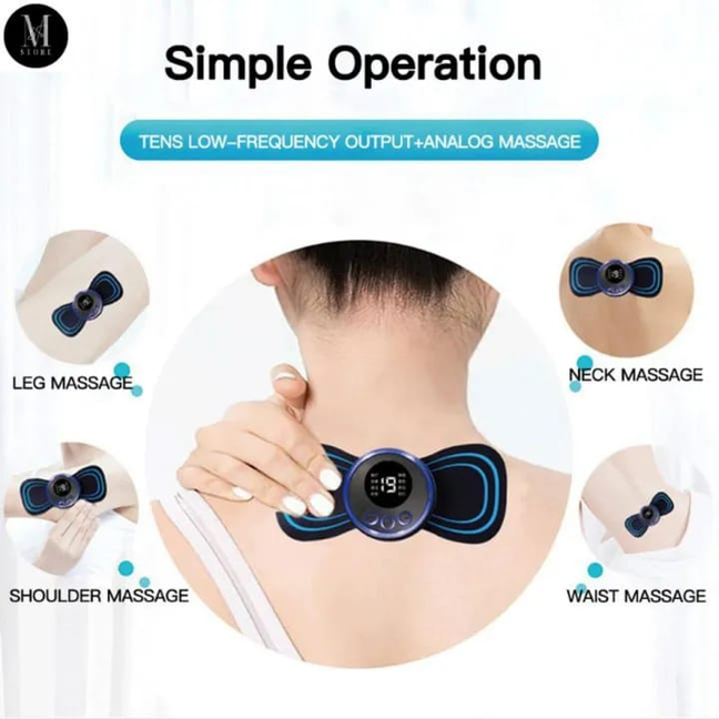 Portable Mini EMS Massager: Muscle Stimulator for Neck, Back, Legs & More