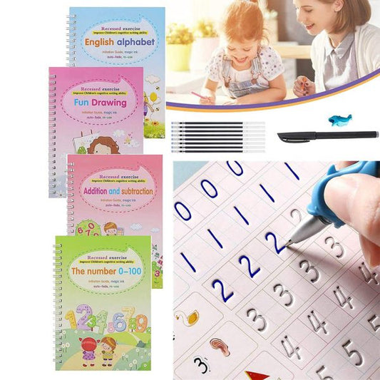 4 Pcs Set Magic Practice Copybook Book For Kids