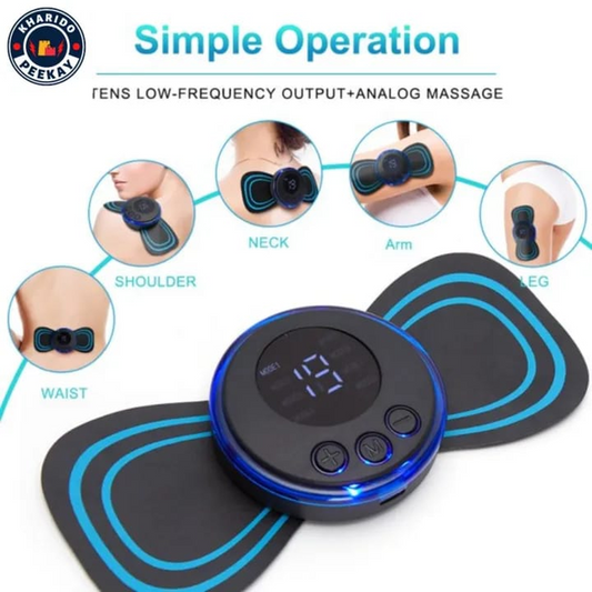 Portable Mini EMS Massager: Muscle Stimulator for Neck, Back, Legs & More